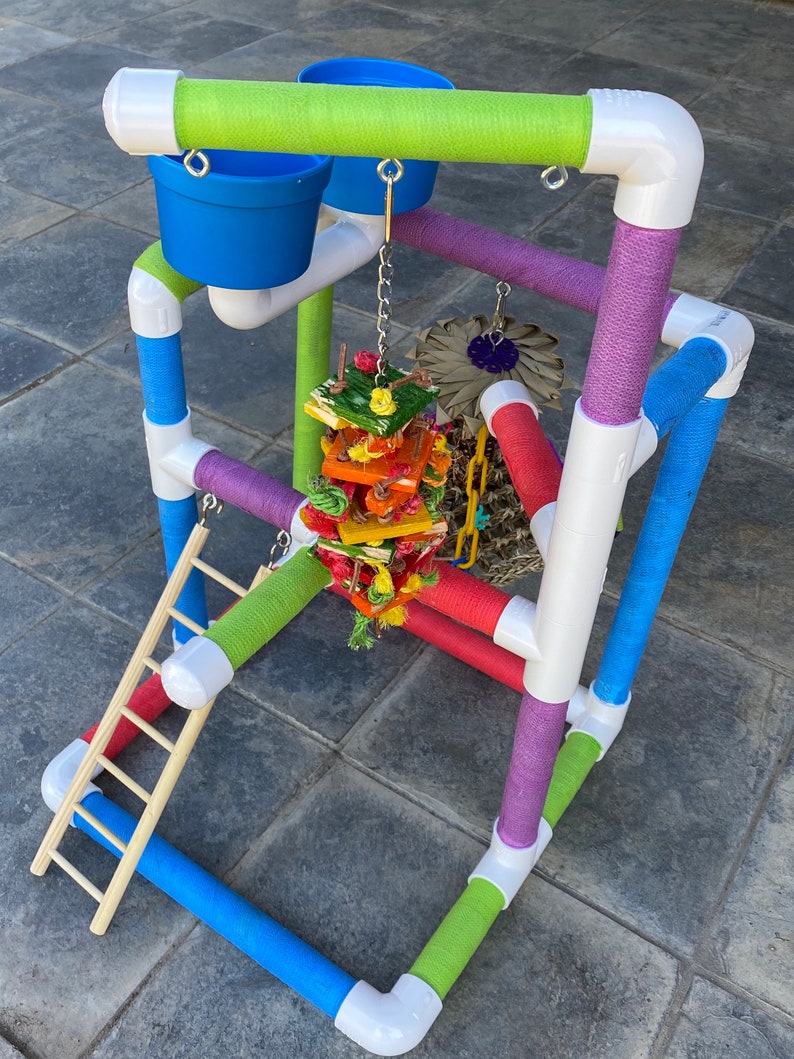 THE MARVEL PVC Tabletop Parrot Play Gym Playground Playstand Etsy