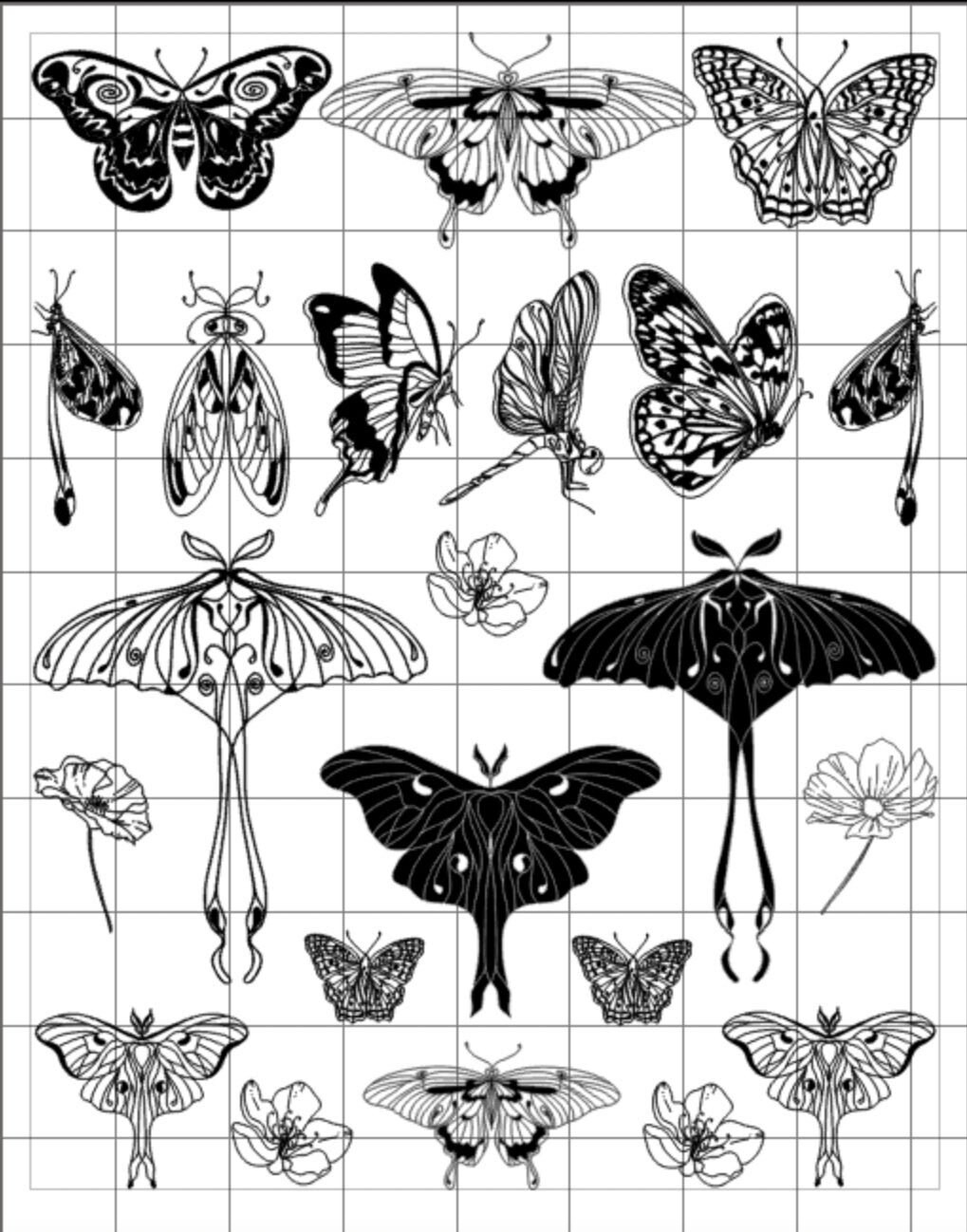 MOTHS & BUTTERFLIES resin inserts