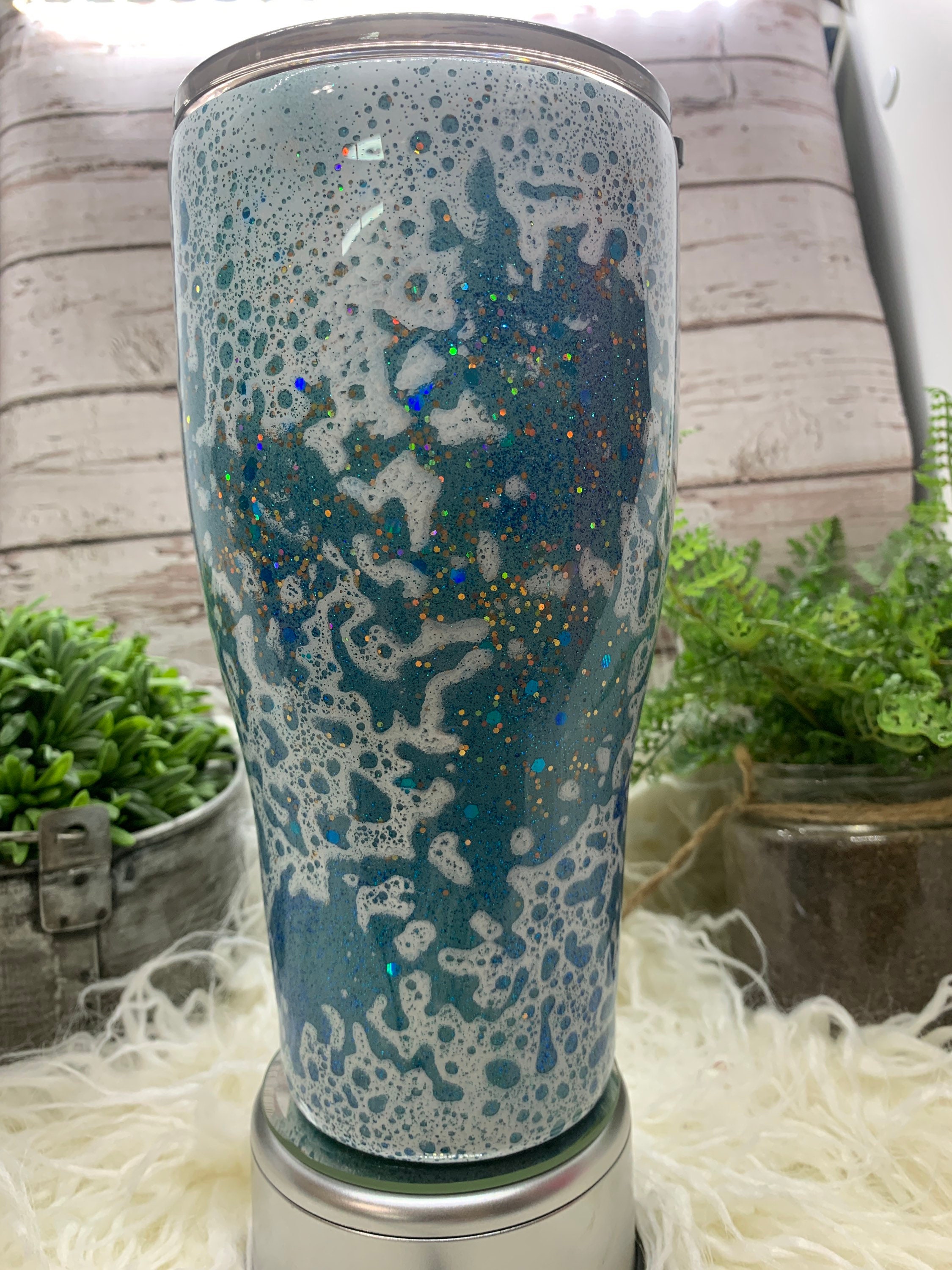 Ocean Look Glitter and Power Wash Tumbler Etsy