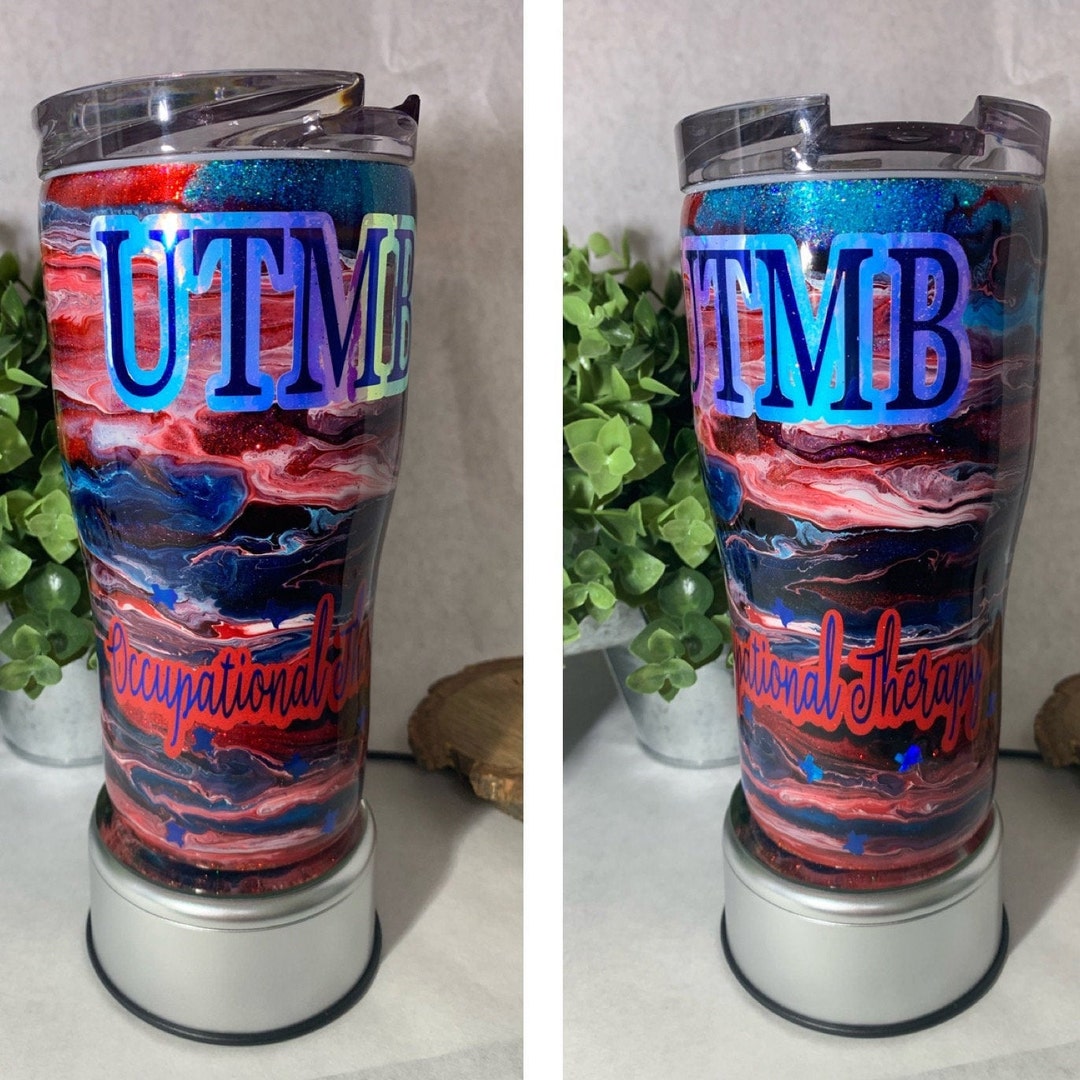 UTMB Glitter and Alcohol Ink Tumbler Etsy