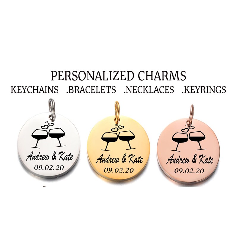 Custom Personalized Laser Engraved Charms Custom Engraved Etsy