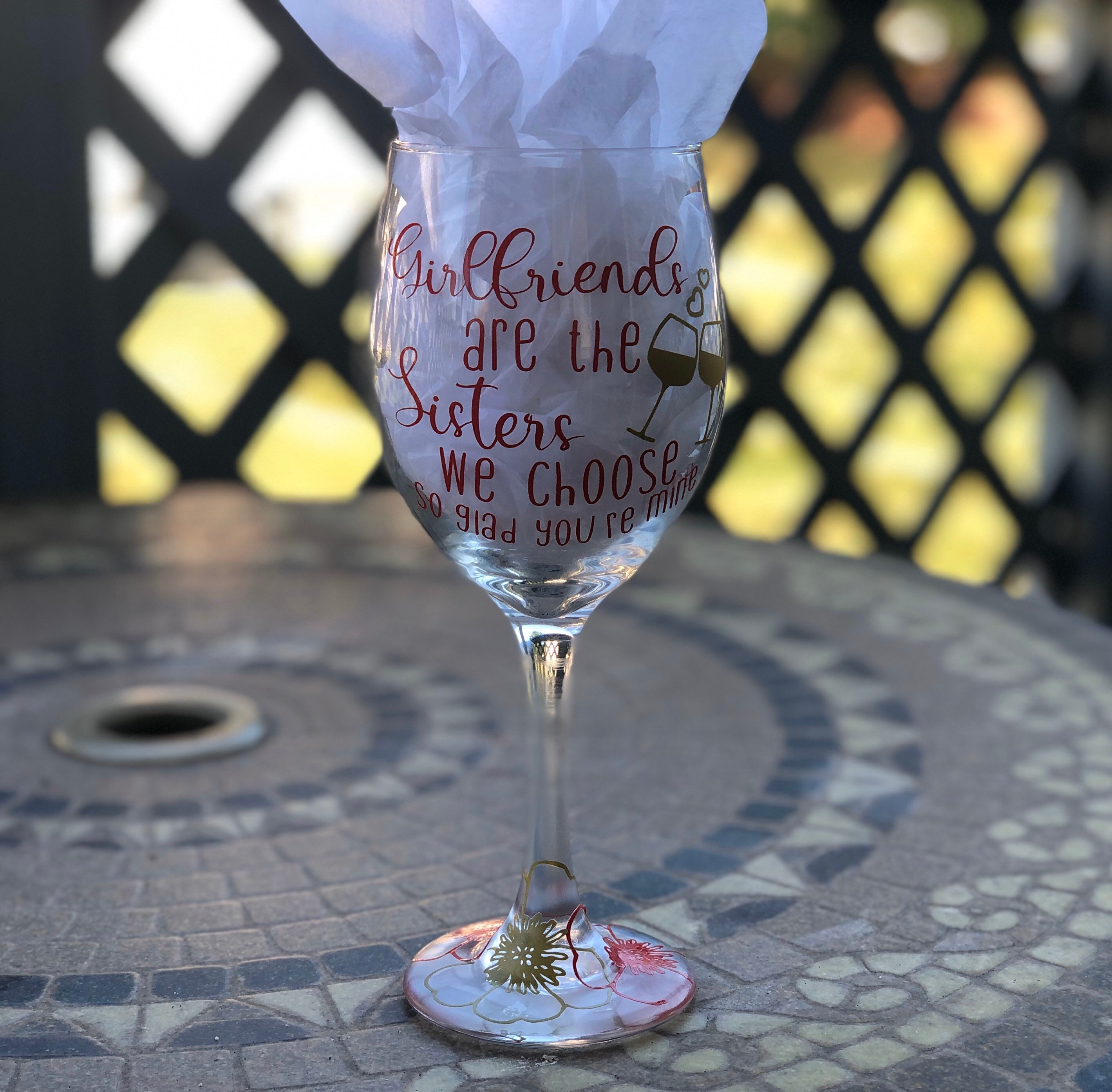 Personalized stem wine glass Etsy