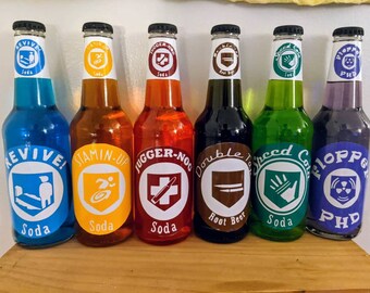 Handmade Call of Duty Zombie Perk Bottles ( set of 6)