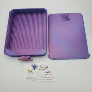 Bandeja para pintura de diamantes con tapa - Accesorio de taladro impreso en 3D apilable MAX Pink Dark Blue
