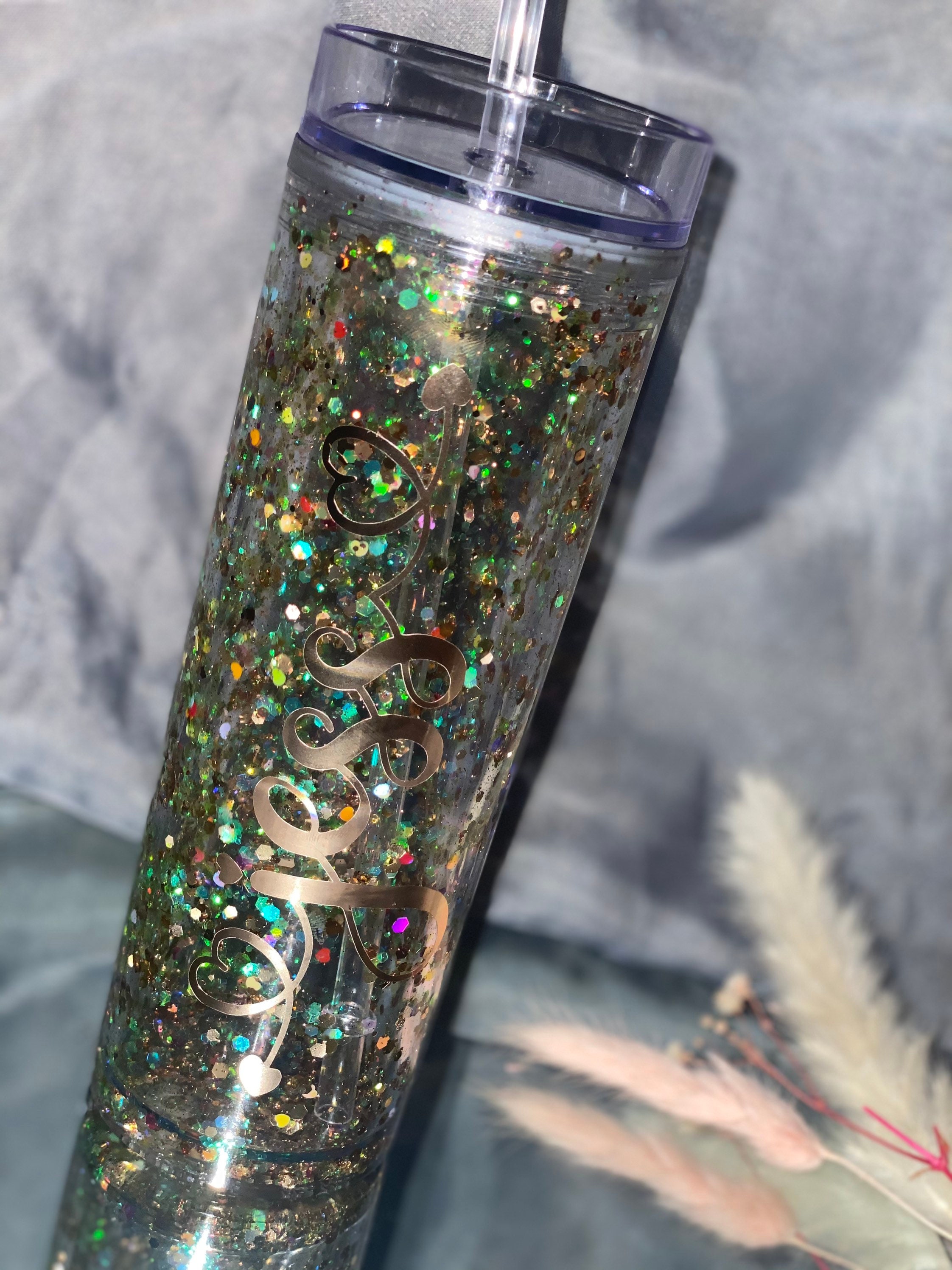Personalised glitter tumbler / floating glitter tumbler with Etsy