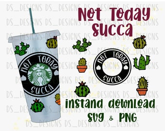 Vetplanten SVG en PNG, 24oz Cold Cup-ontwerp (digitale download)