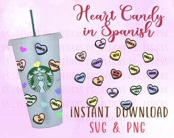 Spanish Candy Hearts SVG, Valentine's Day Cricut, PNG (Digital Download)