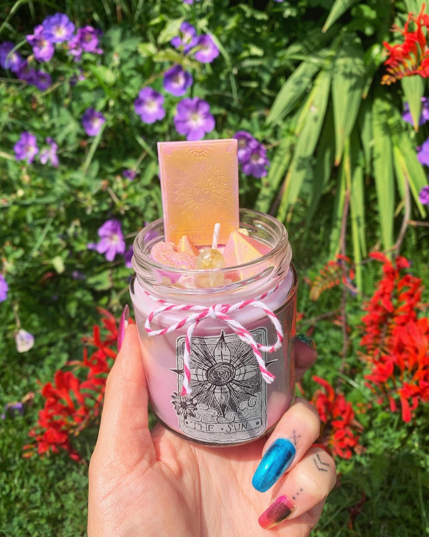 TAROT CARD CANDLE Vegan Soy Wax Candles Crystal Candle Etsy UK