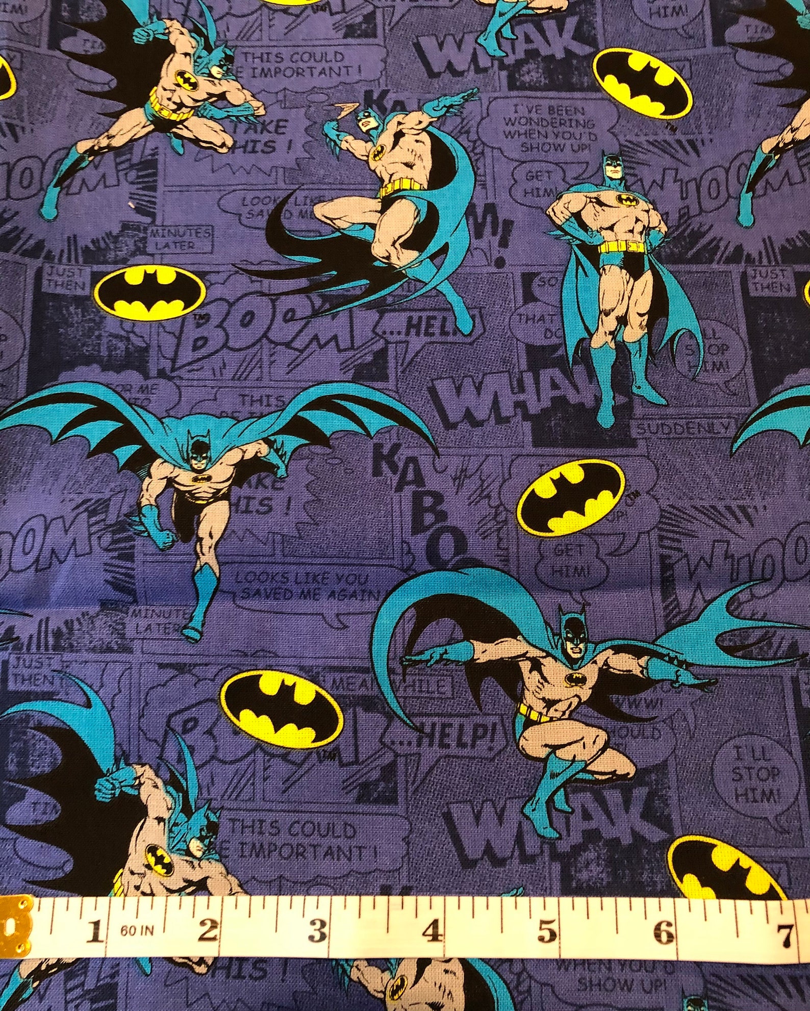 Batman quilt cotton fabric. Batman fat quarter. 21 x 18 Etsy