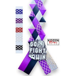 Victory Braid with Quatrefoil Imprint Ribbon Used for Homecoming Mums or Garters with Bling Option. Personalize Your Colors.