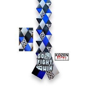 Black & Silver Victory Braid Ribbon, Diamond Eye Design, Homecoming Mum or Garter Accessory, Personalized School Colors Gift
