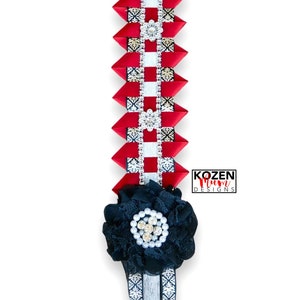 Texas Champion Braid with LEAF Ribbon (Black & Silver) Used for Homecoming Mum or Garter with Bling Option; Unique Gift Idea
