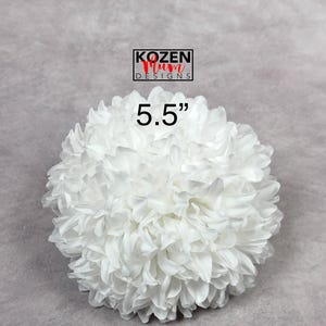 5.5&quot; White Artificial Mum Flower, Homecoming Mum and Garter Accessory, DIY Mum Centerpiece