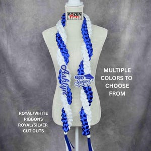 5.5' Festive Graduation Twisted Lei Made from Satin Ribbon. Class of 2026. Custom Gift for College, High School Graduation, or Senior Night. image 18