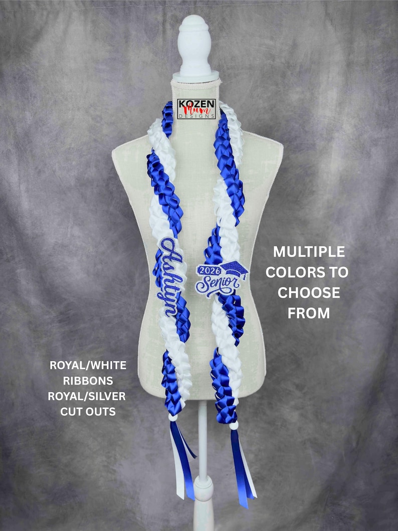 5.5' Festive Graduation Twisted Lei Made from Satin Ribbon. Class of 2026. Custom Gift for College, High School Graduation, or Senior Night. image 18