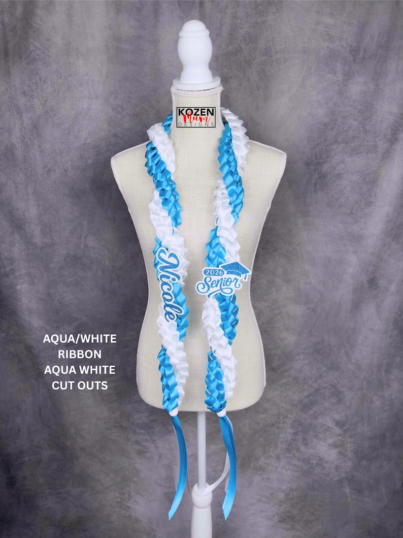 5.5' Festive Graduation Twisted Lei Made from Satin Ribbon. Class of 2026. Custom Gift for College, High School Graduation, or Senior Night. image 16