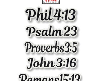 Custom Bible Verse Reference Glitter Paper Die Cuts in Marigold Font for Homecoming Mums and Garters: Choose Any Bible Verse