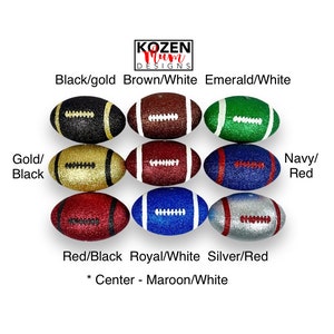 Glitter Football Ornaments, Vibrant 3D Sports Decor Used for Homecoming Mums & Wreaths, Football Gift Idea