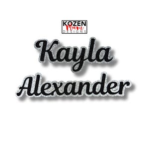 Custom Name Glitter Paper Die Cut in Marigold Font, for Homecoming Mums and Garters, Ideal Gift for Senior Night Celebrations & Projects