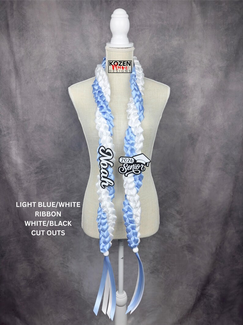 5.5' Festive Graduation Twisted Lei Made from Satin Ribbon. Class of 2026. Custom Gift for College, High School Graduation, or Senior Night. image 9