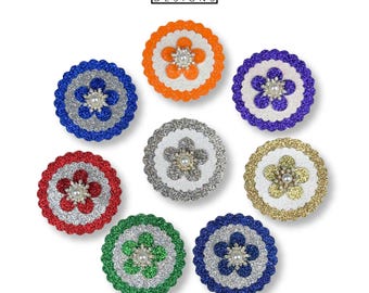 Daisy Flowers with Scalloped Glitter Paper Die Cuts, Set of 2, for Homecoming Mums