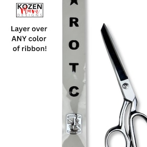 1-4 Yards ROTC Silver Imprint on Clear Ribbon. 1 3/8" Wide with "Excellence & Leadership" Used for Homecoming Mums or Scrapbook Projects.