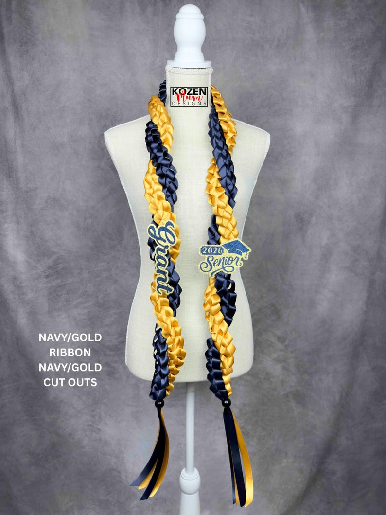 5.5' Festive Graduation Twisted Lei Made from Satin Ribbon. Class of 2026. Custom Gift for College, High School Graduation, or Senior Night. image 8
