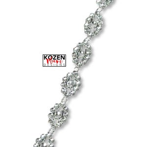 Oval Shaped Silver Bling String, 34-36" Length for Homecoming Mums or Crafts, Ideal for Scrapbooking and Creative Projects