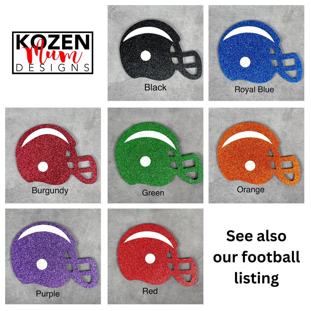 FLAT Glitter Foam Football HELMET Ornaments for Mums and