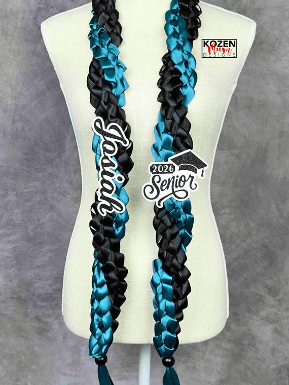 5.5' Festive Graduation Twisted Lei Made from Satin Ribbon. Class of 2026. Custom Gift for College, High School Graduation, or Senior Night.