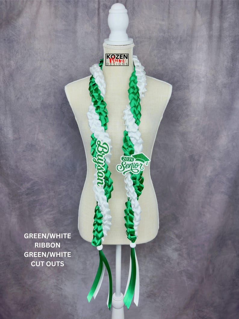 5.5' Festive Graduation Twisted Lei Made from Satin Ribbon. Class of 2026. Custom Gift for College, High School Graduation, or Senior Night. image 5