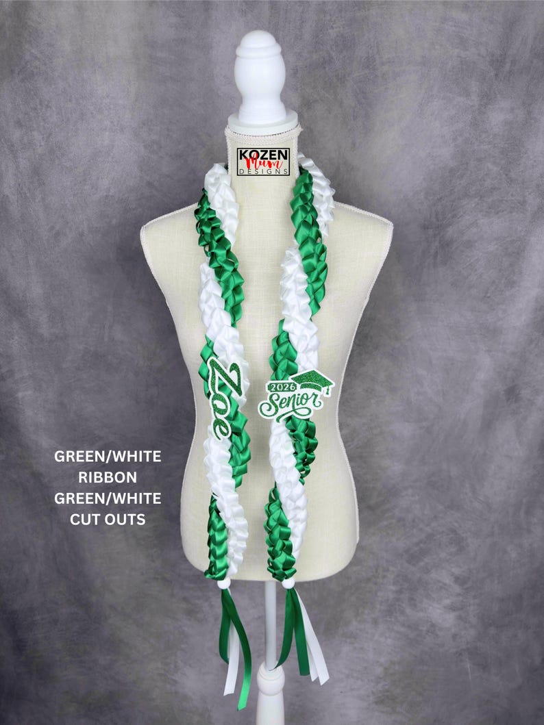 5.5' Festive Graduation Twisted Lei Made from Satin Ribbon. Class of 2026. Custom Gift for College, High School Graduation, or Senior Night. image 17