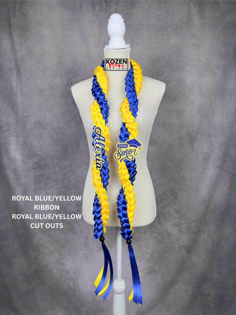 5.5' Festive Graduation Twisted Lei Made from Satin Ribbon. Class of 2026. Custom Gift for College, High School Graduation, or Senior Night. image 14
