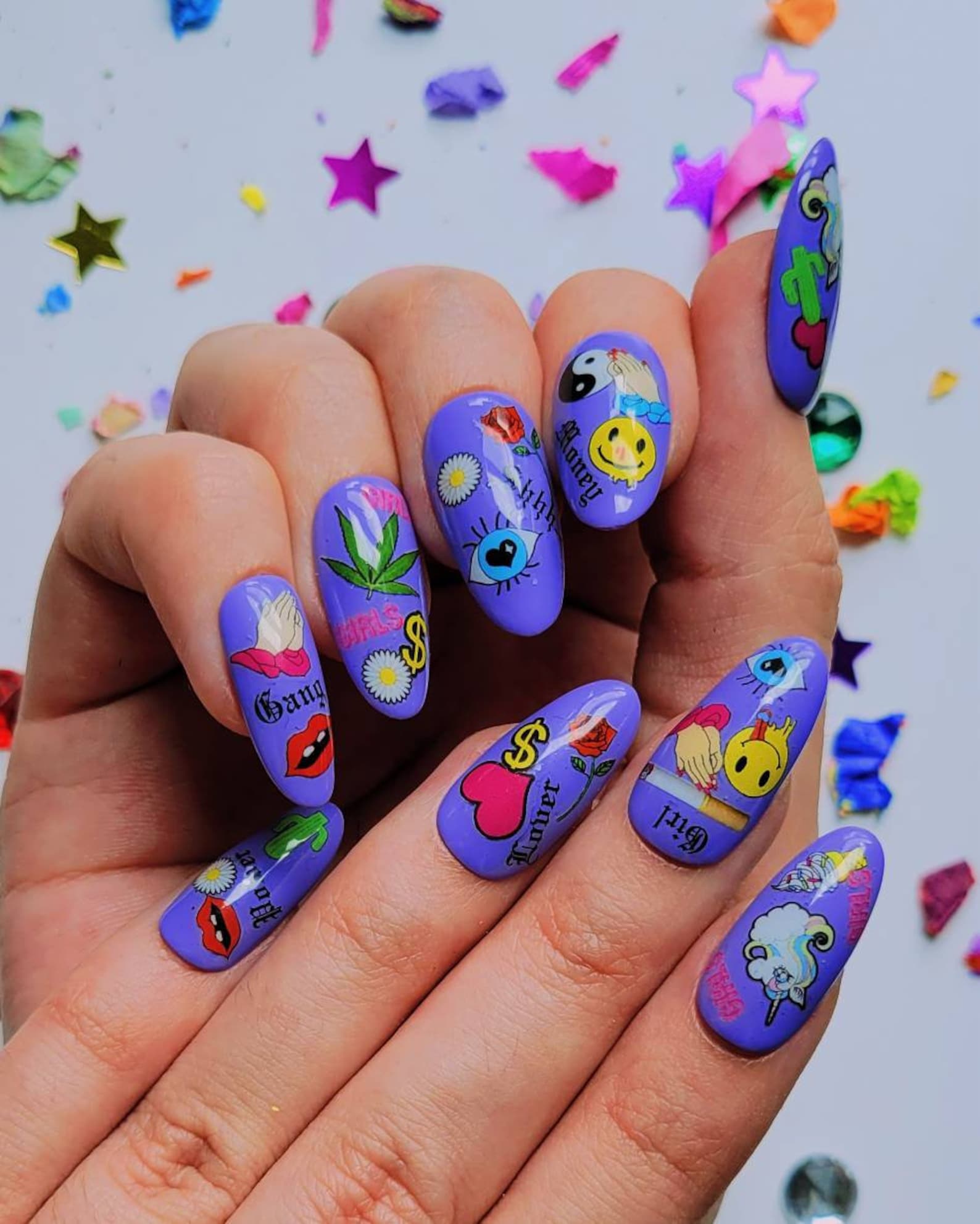 SOUR // Purple Sticker Olivia Rodrigo Inspired Press on Nails - Etsy