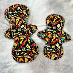 Mushroom booty, wide gusset, reusable pads, cloth pad, period pad, eco friendly pad, incontinence pad, sanitary pad