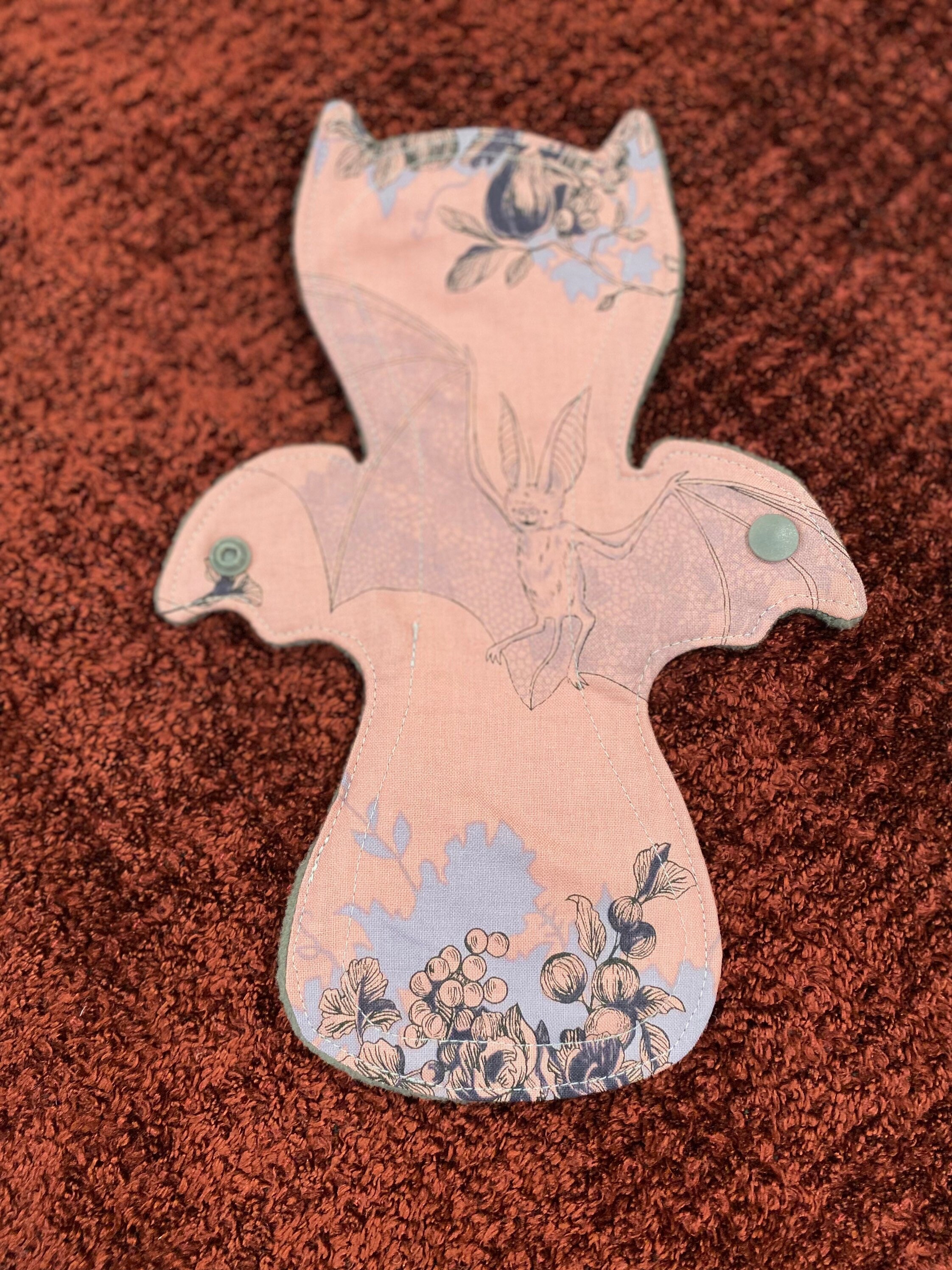 Mauve Lace Wing Bat, bat shaped pad, bat pad, Reusable Pads, cloth pad, period pad, eco friendly pad, incontinence pad, sanitary pad