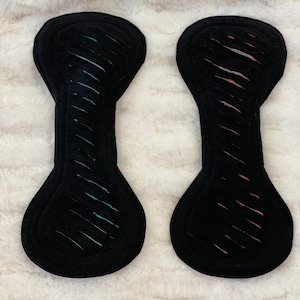 Black flannel colorful core, Gusher pad, 3” wide gusset, Reusable Pads, cloth pad, period pad, eco friendly pad, sanitary pad