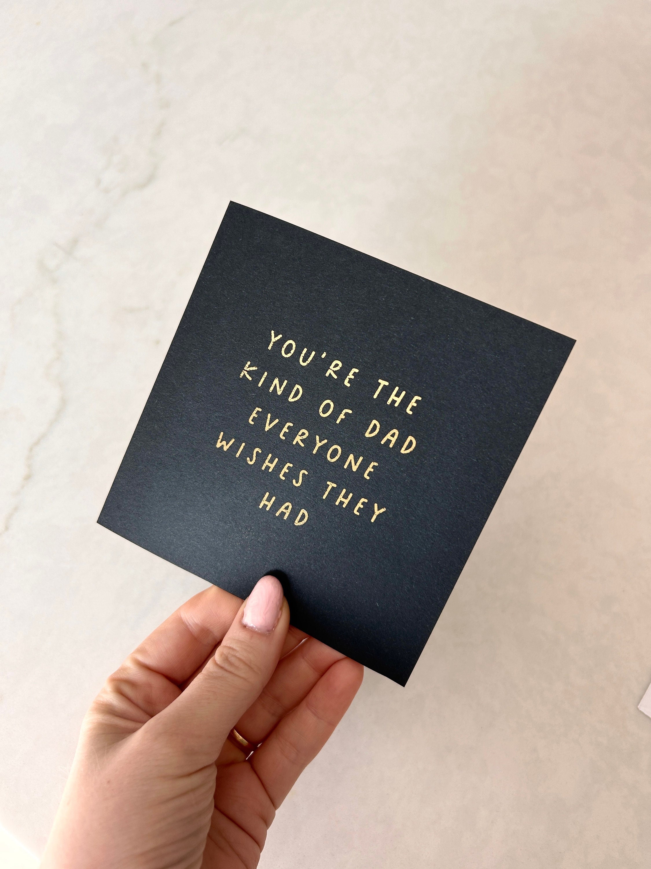Shiny Gold Foil Dad Birthday Card on Recycled Card 
