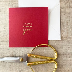 Carte d'amour en feuille d'or, citation « C'était toujours vous » | Anniversaire Saint-Valentin Anniversaire Mariage, Femme Mari Petite amie Petit ami image 4