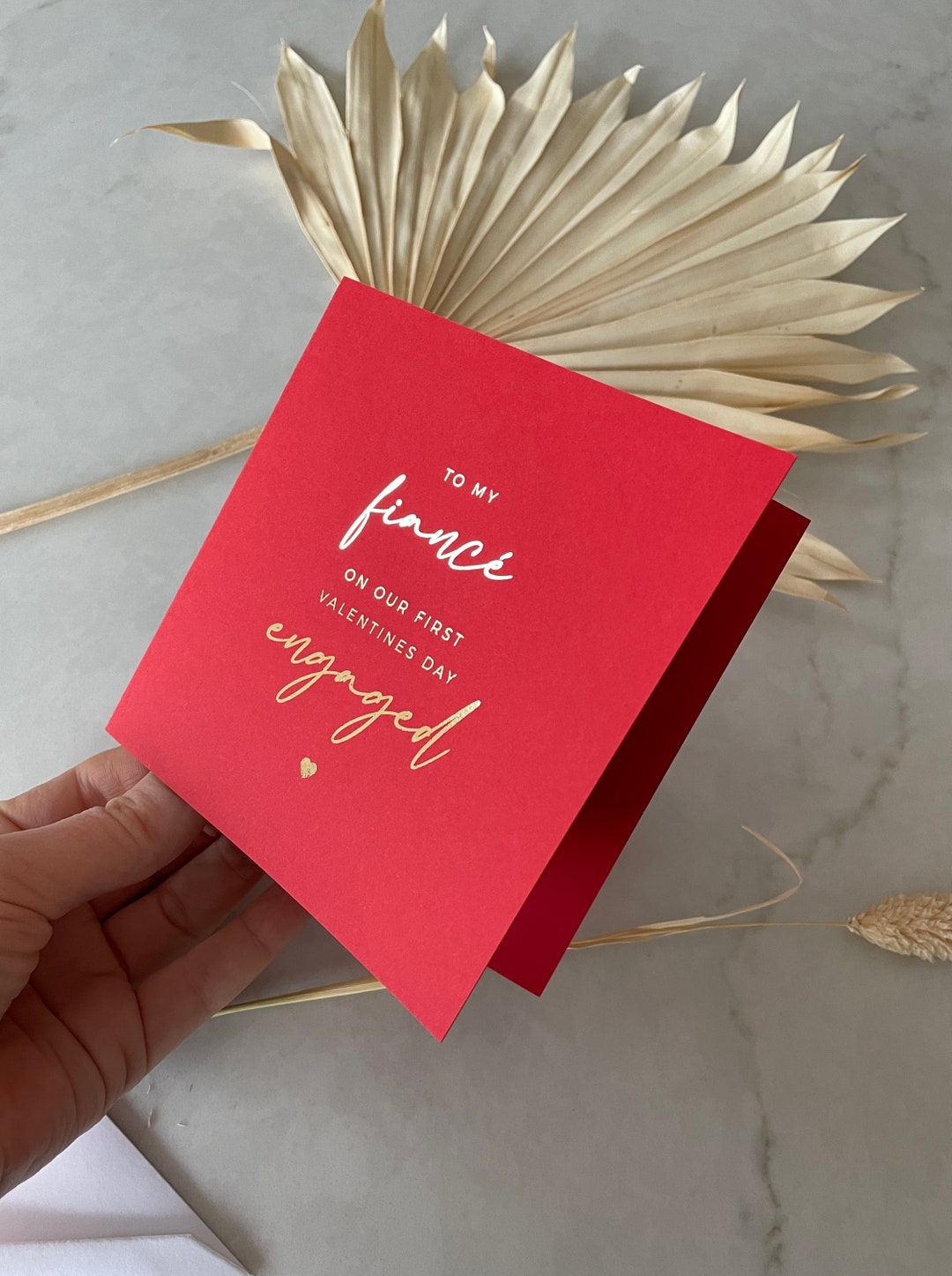 Gold Foil Love Card "to My Fiance on Our First Valentines Day Engaged ...