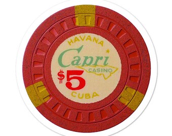 1950s Vintage Hotel Capri Casino Chip - Bubble-free stickers