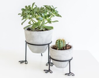 Small Concrete Pots  | Set of 2 | Happy Feet Pots | Footed Pots | Concrete Pots | Home Decor | Desk Decor | Small Pots | Boho Decor