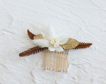 Decorative Floral Comb | Dried Floral Mini Hair Comb | Boho Wedding | Boho Comb | Bridal Accessory | Preserved Flowers | Audrey