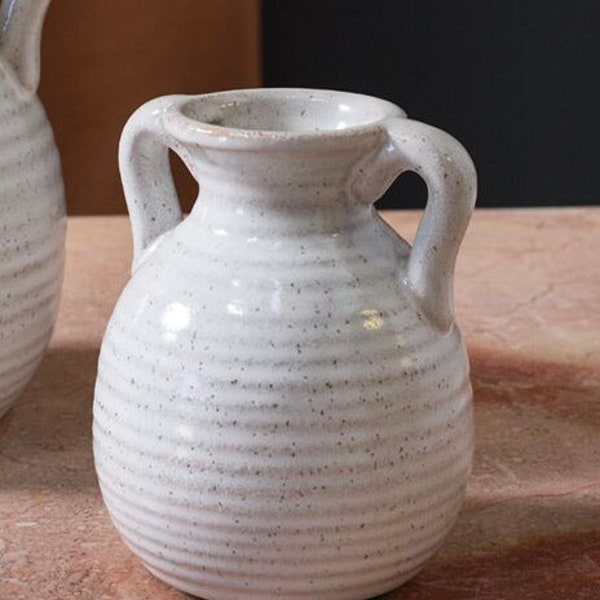 Trevi Vase | Ceramic | Glazed Pottery | Neutral | Home Decor | Grecian | Off White | Speckled | Boho Home Decor | Farm House | Gift