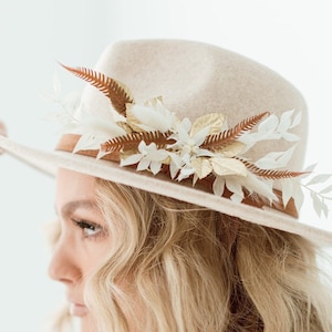 Dried Flower Hat | Boho Hat | Preserved Floral Hat | Bridal Crown | Fedora | Audrey