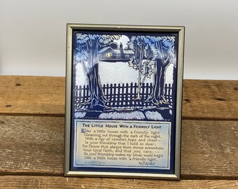 The Little House with a Friendly Light Frame/Evelyn Gage Browne Quote Frame/A Buzza Motto Frame