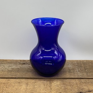 Blue Glass Floral Vase