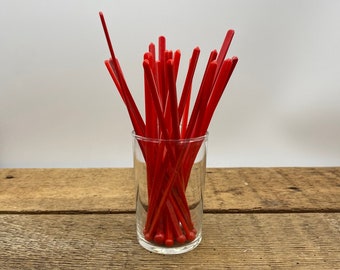 21 Vintage Red Cocktail Drink Swizzle Sticks