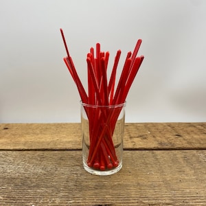 21 Vintage Red Cocktail Drink Swizzle Sticks