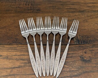 Vintage 1847 Rogers Bros Esperanto Dinner Forks Set of 7 - Etsy